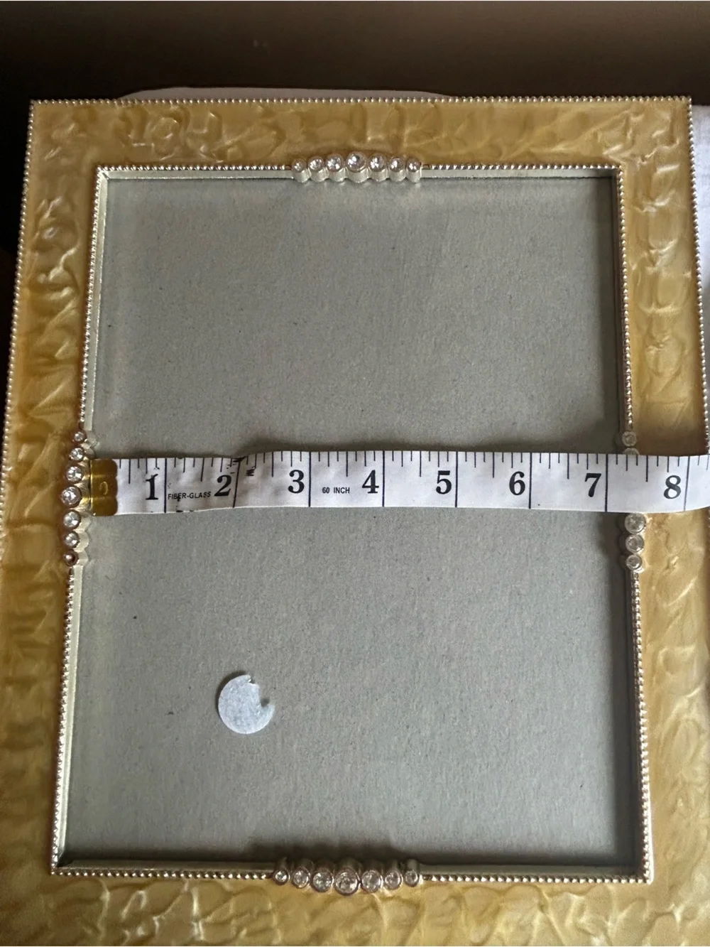 Elegant Yellow Decorative Picture Frame with Rhinestone Accents